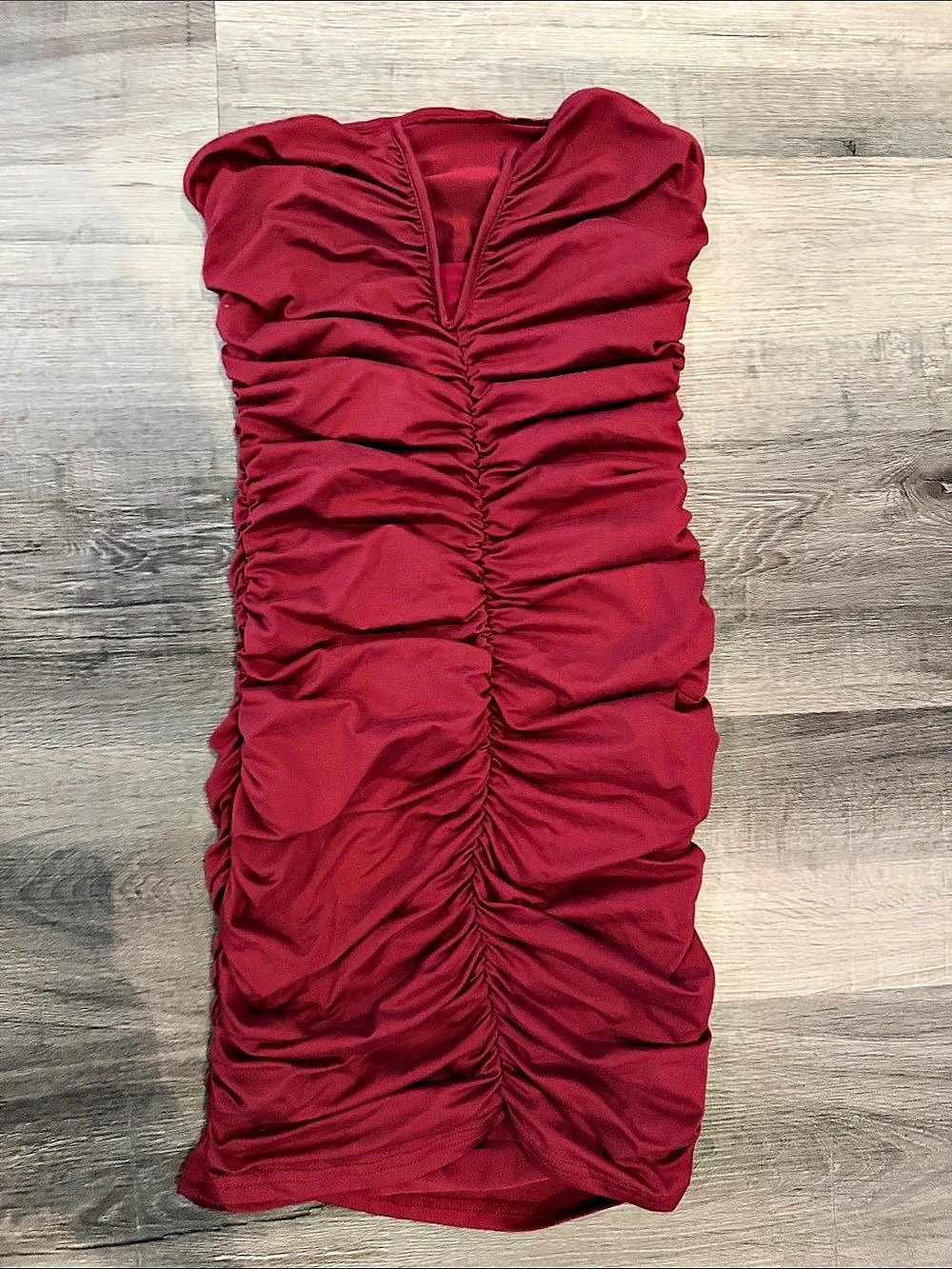 SHEIN Ruched Mini Dress in Red Size Small
